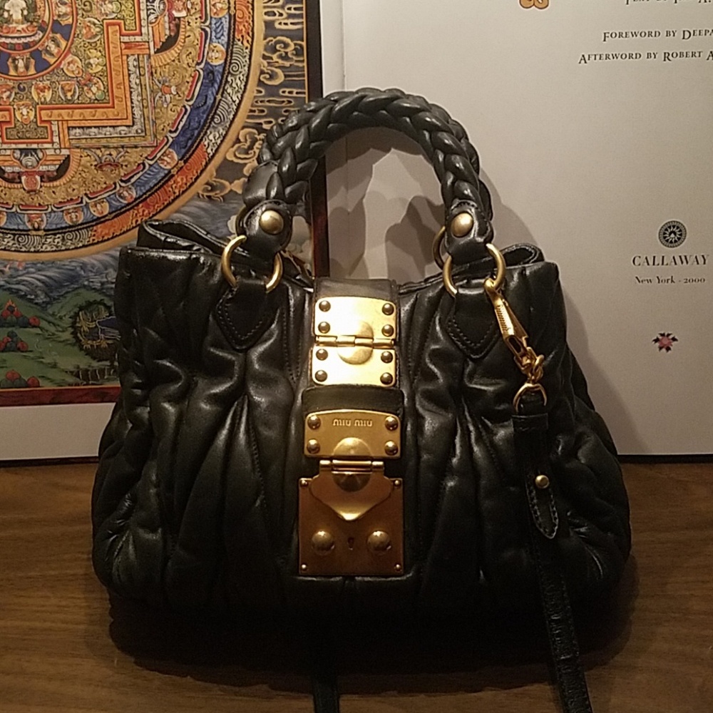SALE! Miu Miu Bowler Dusty MedNappa  BAG - Picture 8 of 8